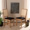 Baxton Studio Idris Mid-Century Black Fabric Upholstered and Oak brown Finished 2-Piece Rattan Dining Chair Set PR 199-2PC-12163-ZORO - alternate 1